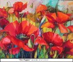 Fire Poppies, Dye on Silk